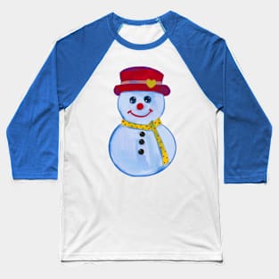 snowman isolated on a white background Baseball T-Shirt